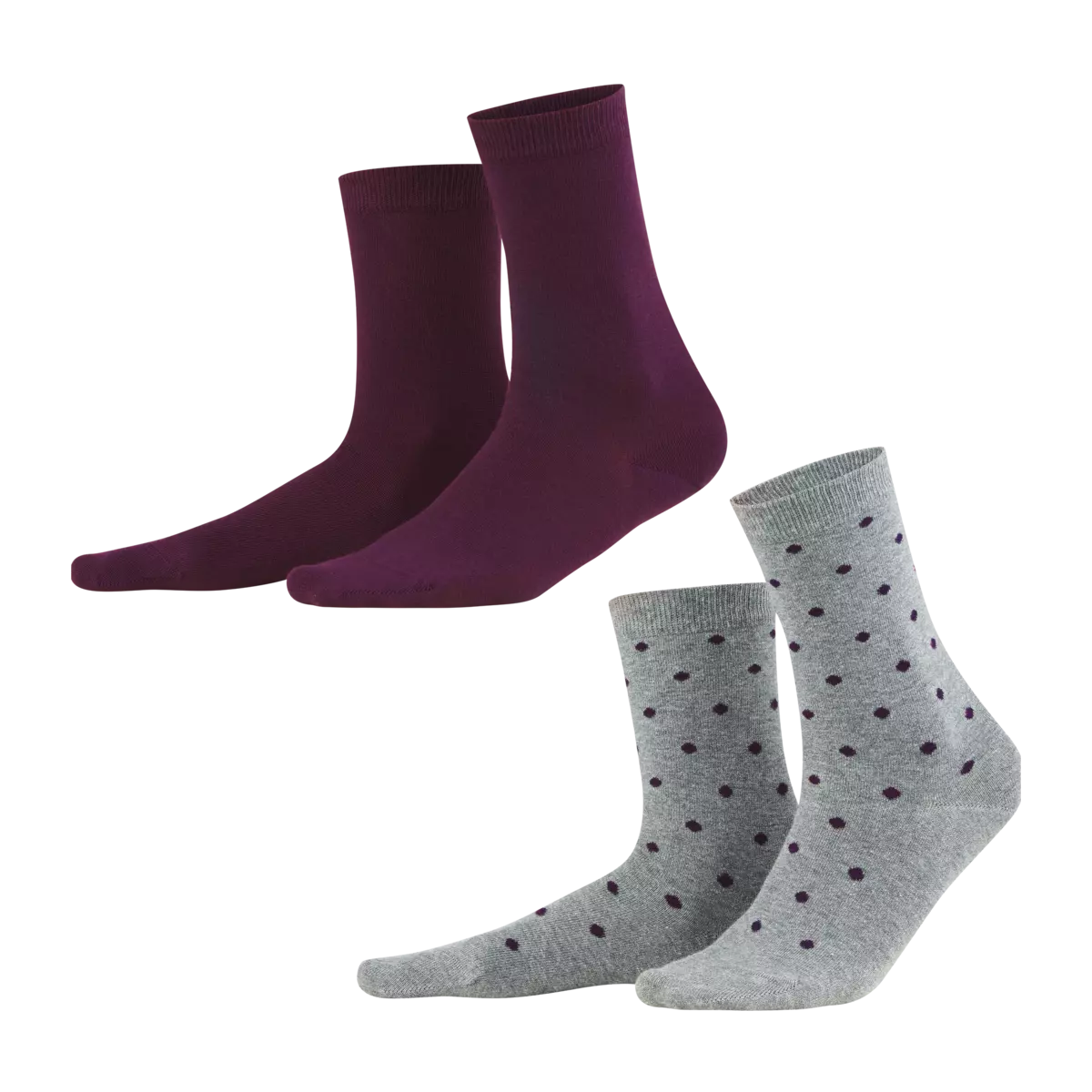 Socks, Pack of 2 BETTINA Purple