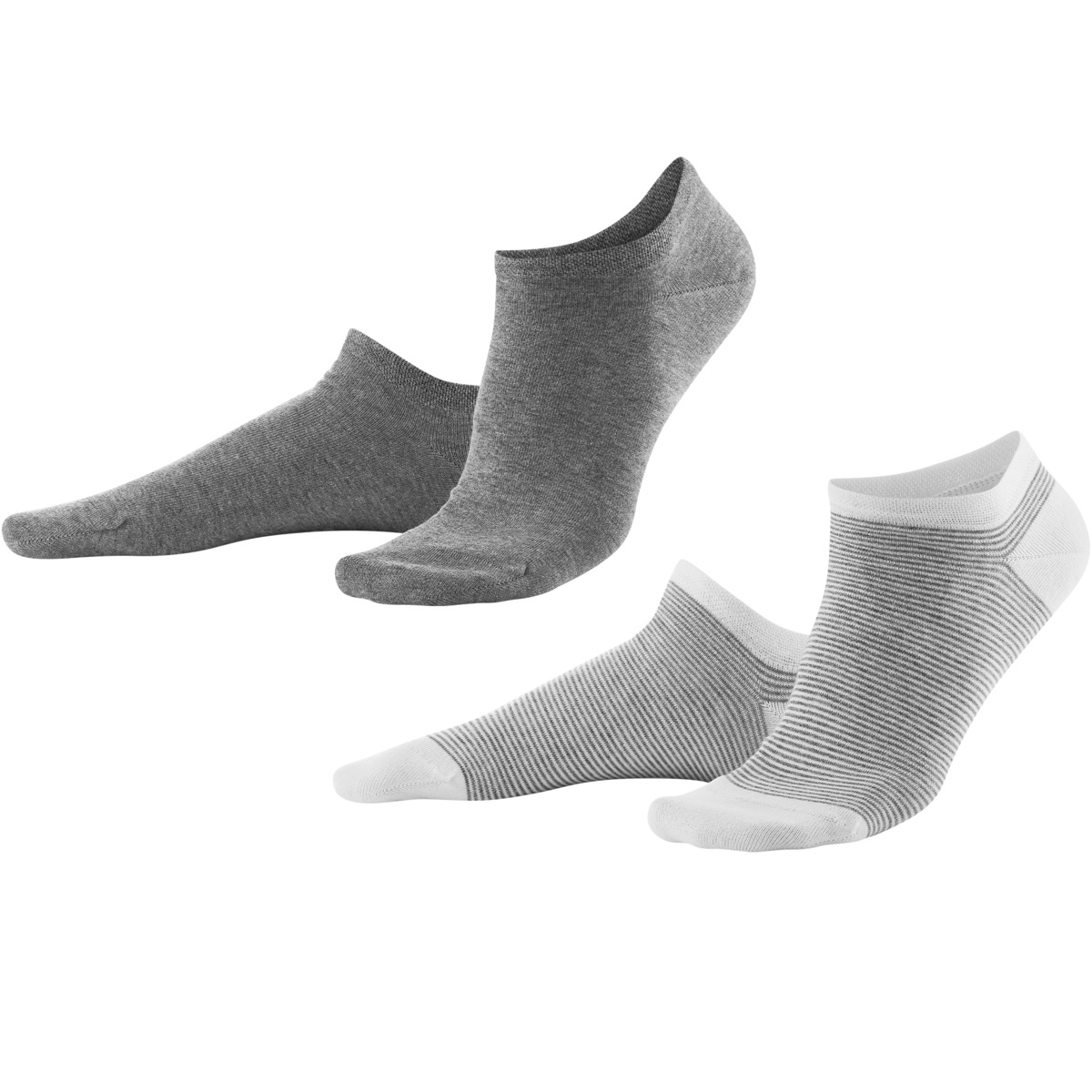 Grey Sneaker Socks, Pack of 2, ABBY