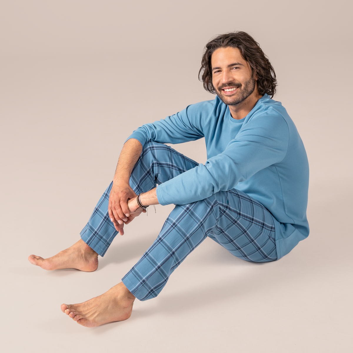 Blau Herren Pyjama