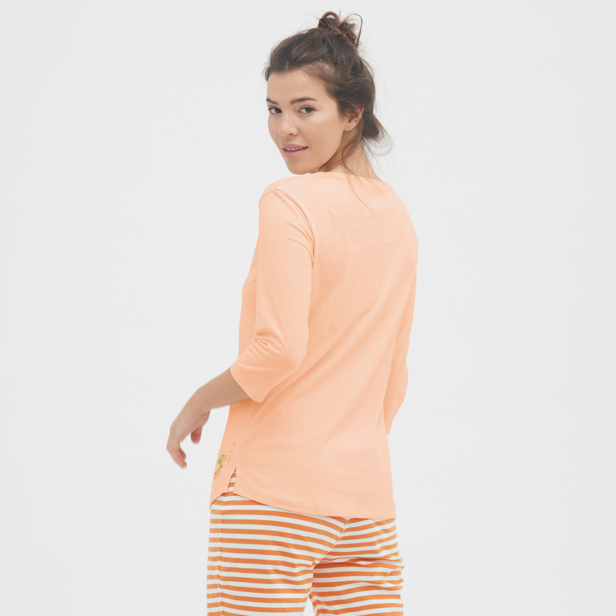 Orange Damen Schlaf-Shirt