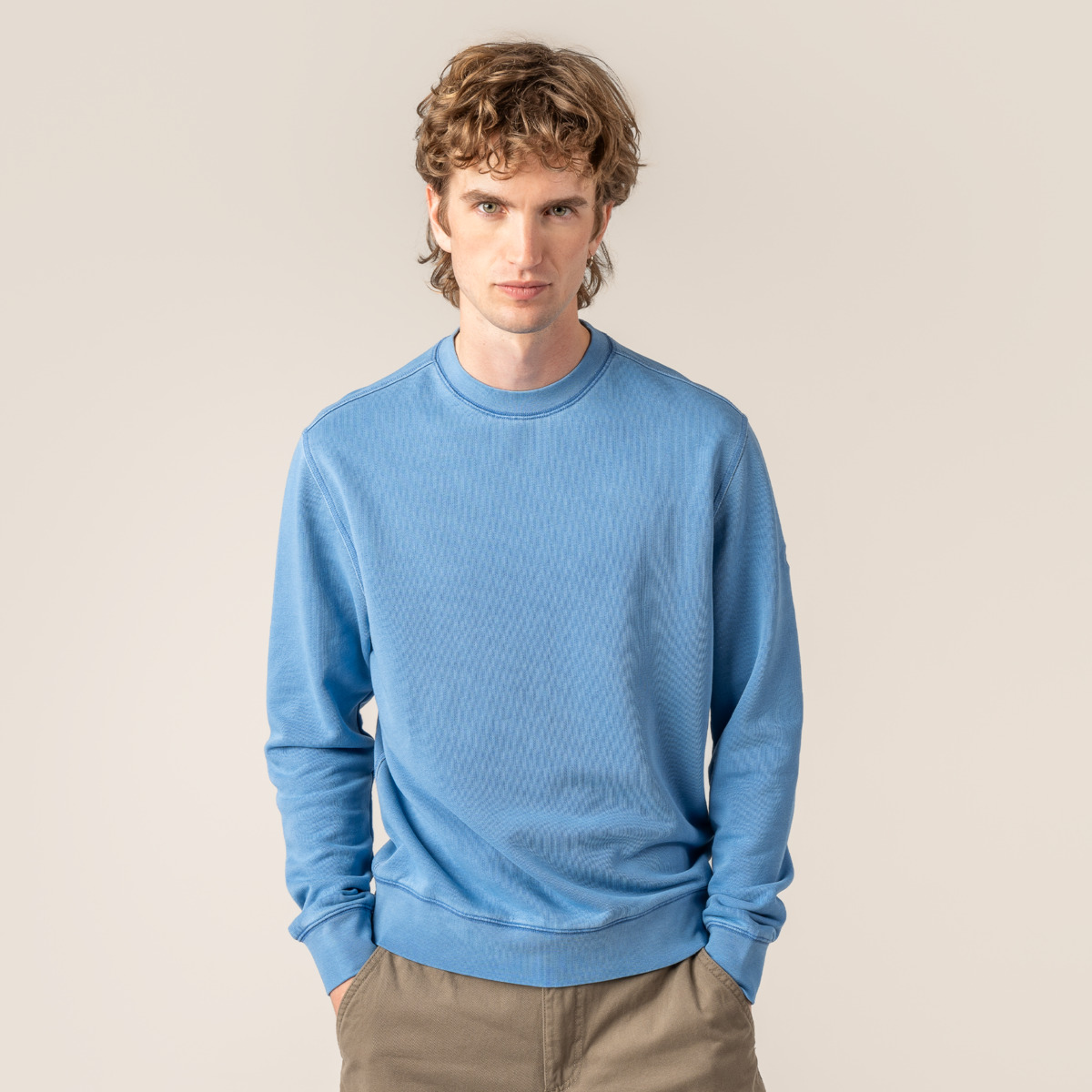 Bleu Hommes Sweatshirt mixte