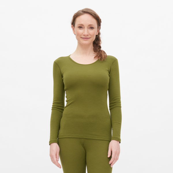 Grüne Langarm-Shirt Damen Langarm-Body