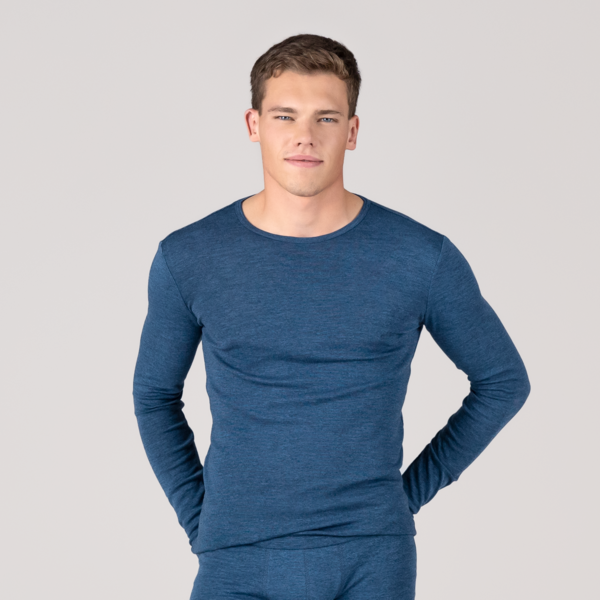 Blaue Langarm-Shirt Herren Langarm-T-Shirt