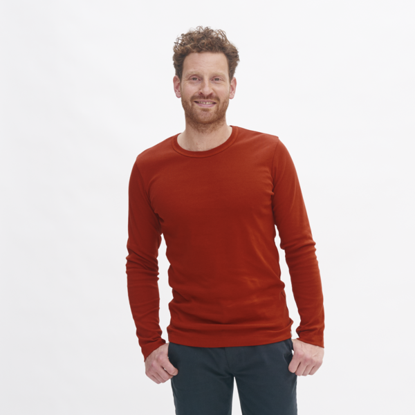 Rote Langarm-Shirt Herren Langarm-Kleid