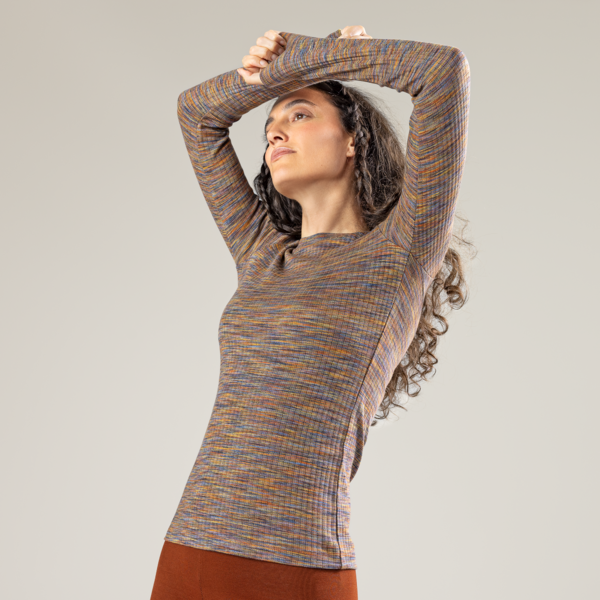 Multicoloree T-shirt manches longues Femmes pull en tricot à manches longues