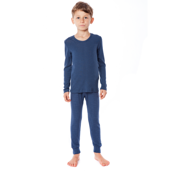 Blaue Langarm-Shirt Kinder Langarm-Schlafanzug