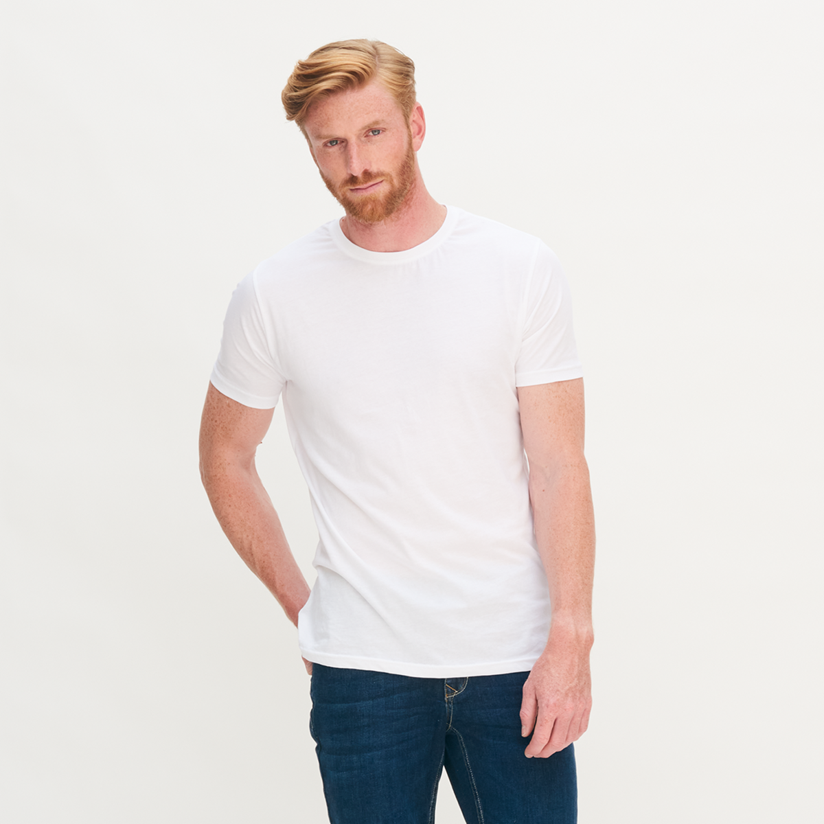 White Men T-shirt, pack of 2