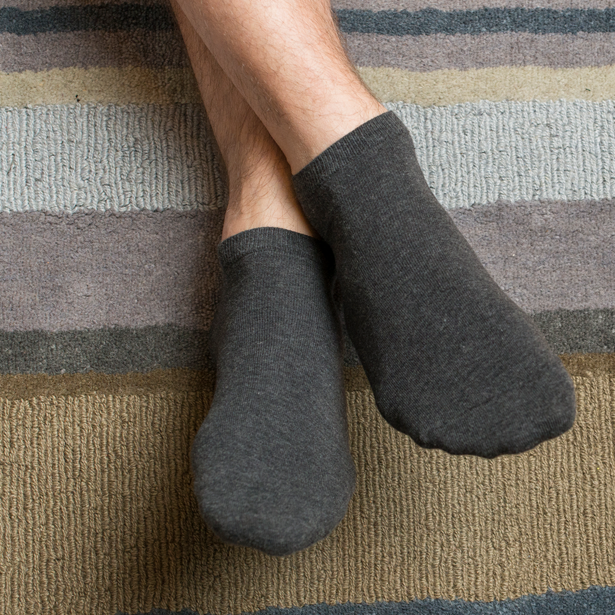 Grey Men Sneaker Socks, Pack of 2