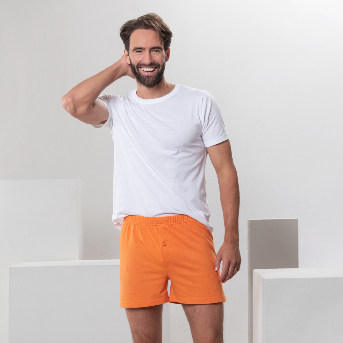 Orange Men Boxer shorts, pack of 2
