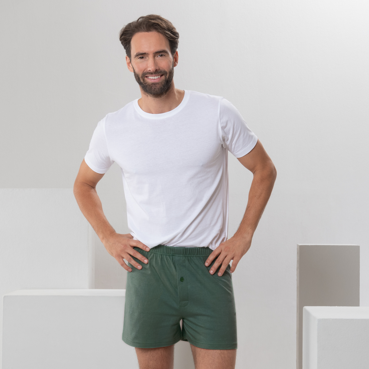 Grün Herren Boxer-Shorts, 2er-Pack