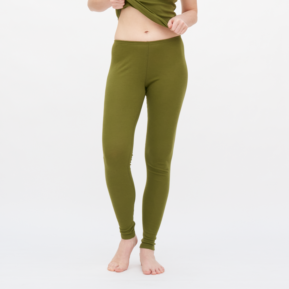 Grün Damen Lange Unterhose