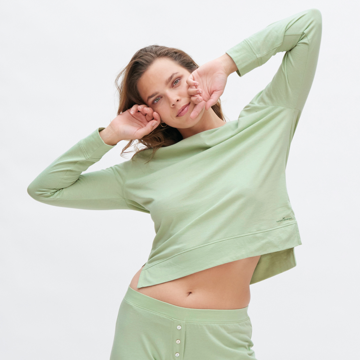 Grün Damen Schlaf-Shirt