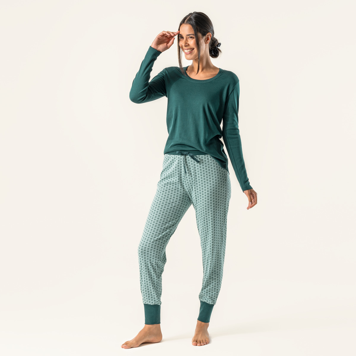 Vert Femmes Haut de pyjama