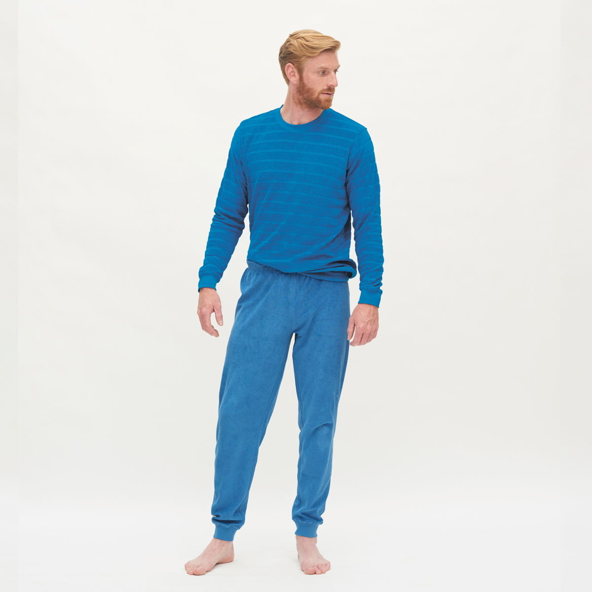 Bleu Hommes Pyjama en éponge