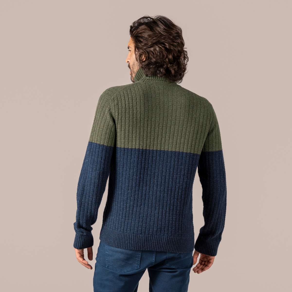 Blue Men Turtleneck-Sweater