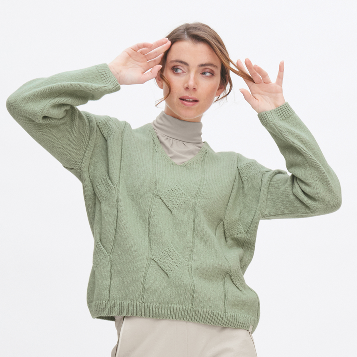 Grün Damen Pullover