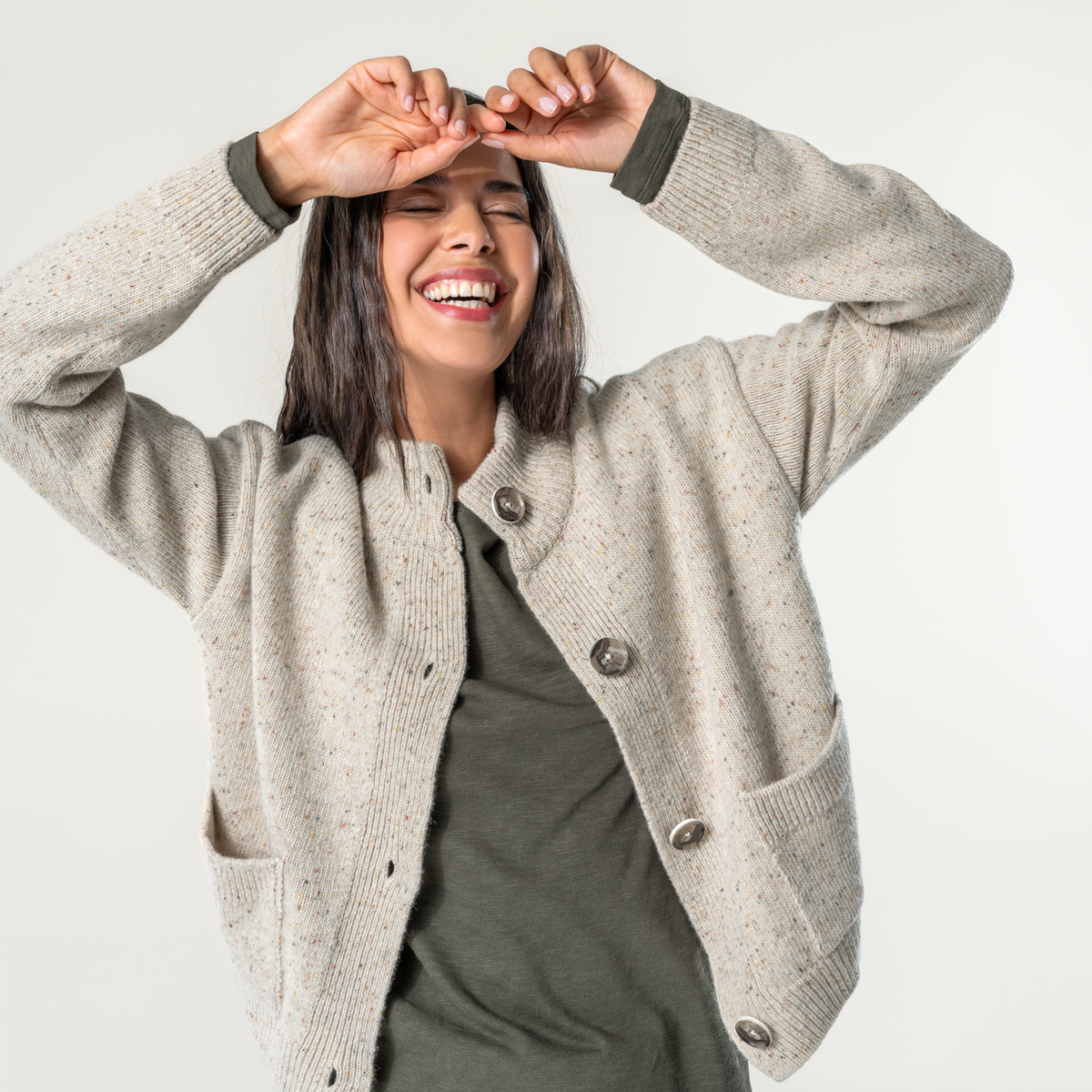 Beige Femmes Cardigan