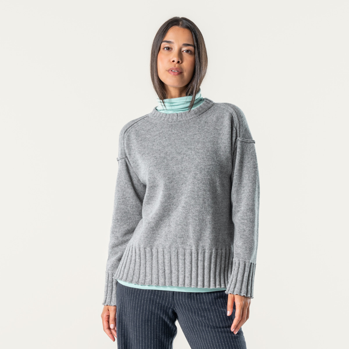 Gris Femmes Pullover