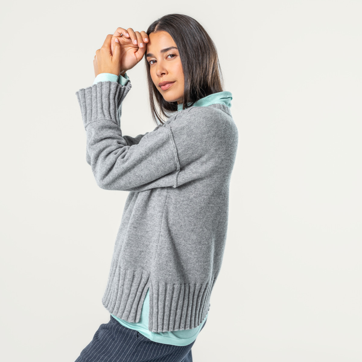 Grau Damen Pullover