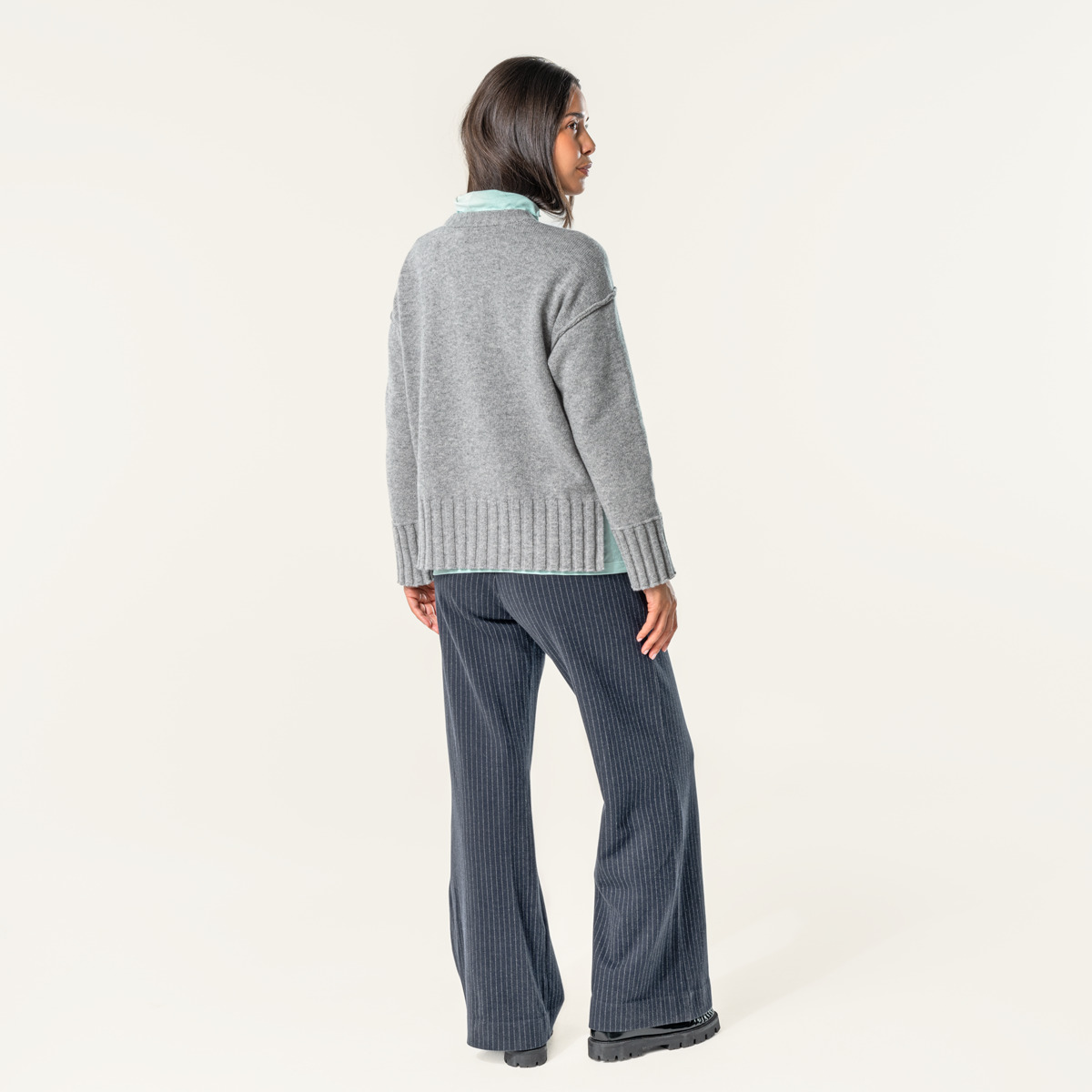 Gris Femmes Pullover