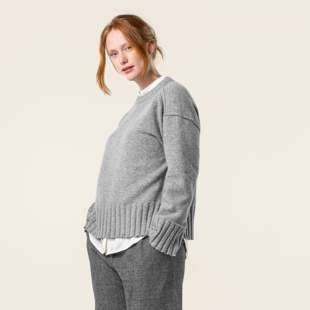 Gris Femmes Pullover