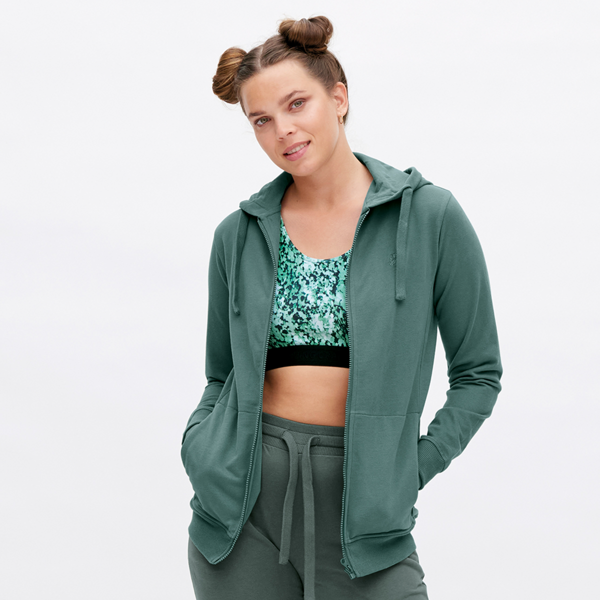 Green Women Hoodie jacket