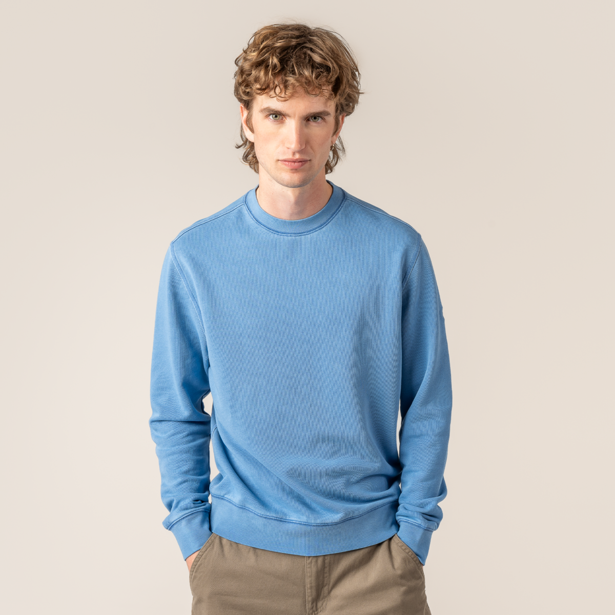 Bleu Hommes Sweatshirt mixte
