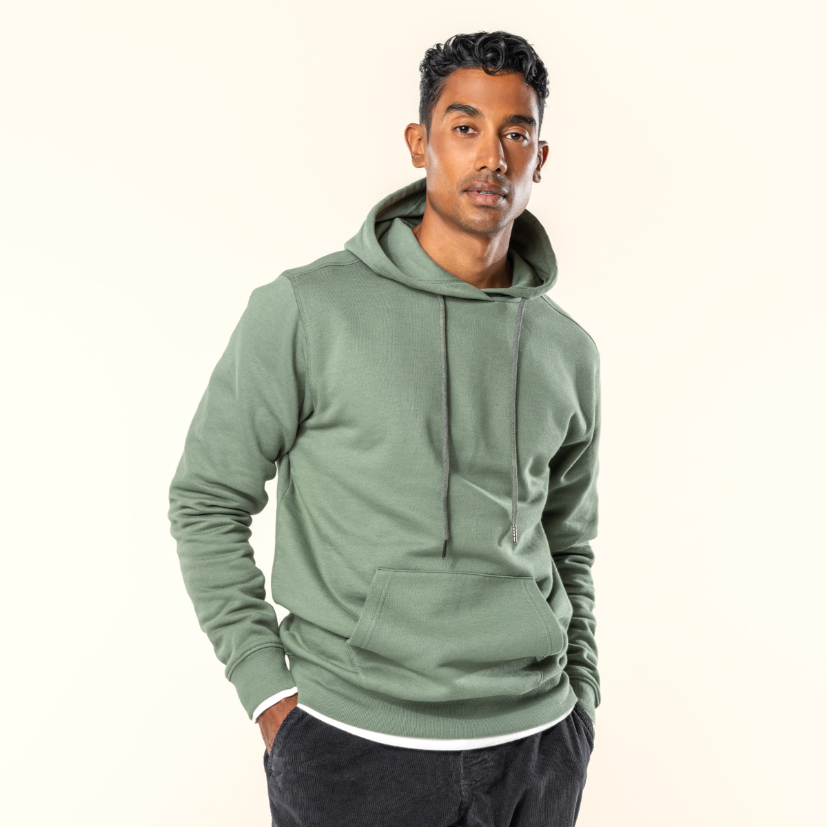 Vert Hommes Sweat-shirt à capuche