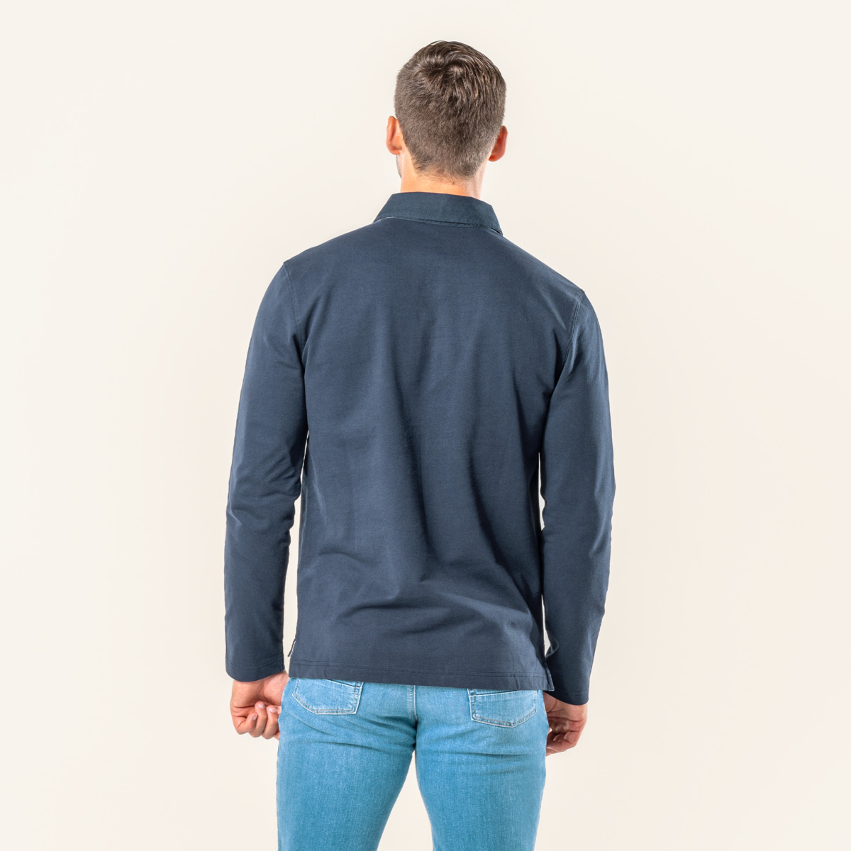 Blau Herren Langarm Shirt