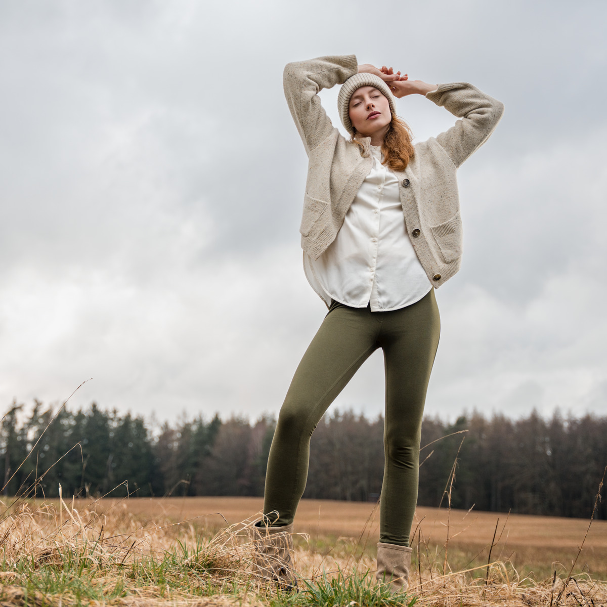 Grün Damen Treggings