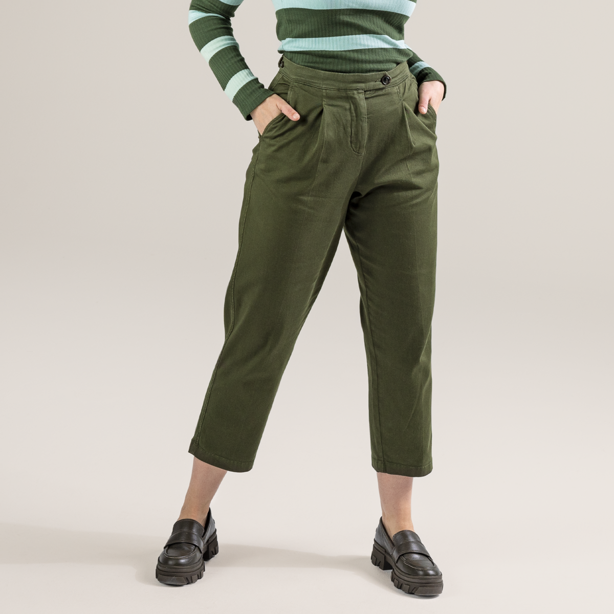 Green Trousers Women PHILLIS