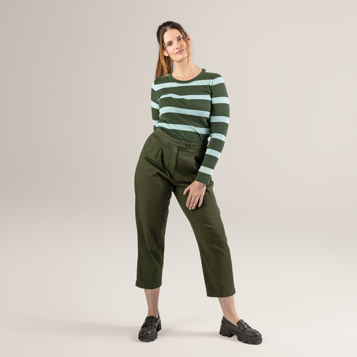 Green Trousers Women PHILLIS