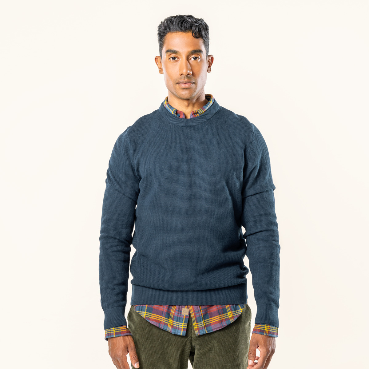 Bleu Hommes Pullover