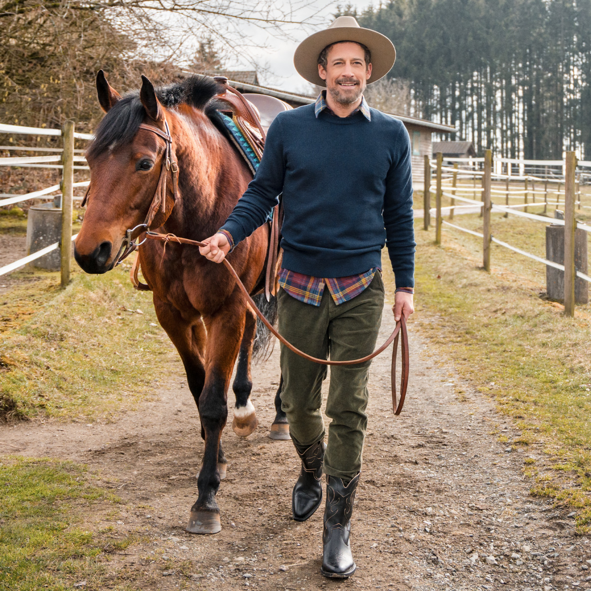 Bleu Hommes Pullover