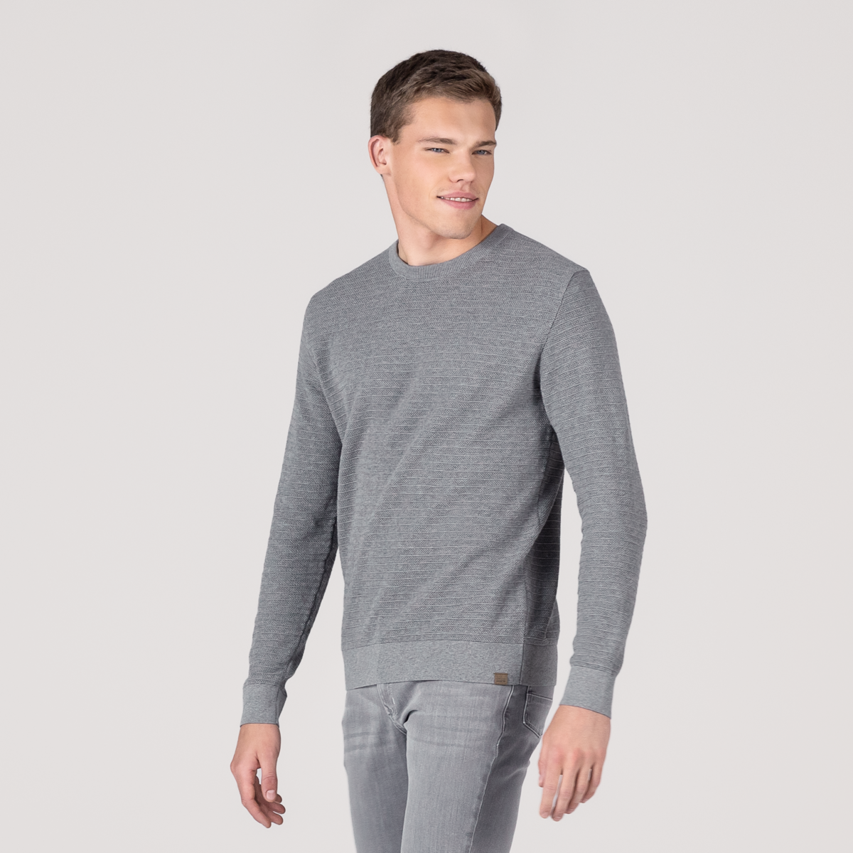 Gris Hommes Pullover