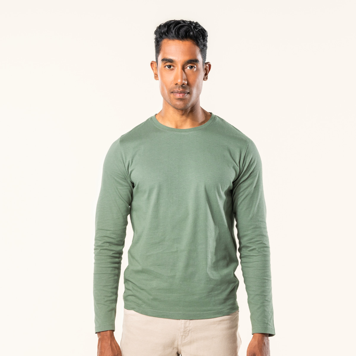 Vert Hommes T-shirt manches longues