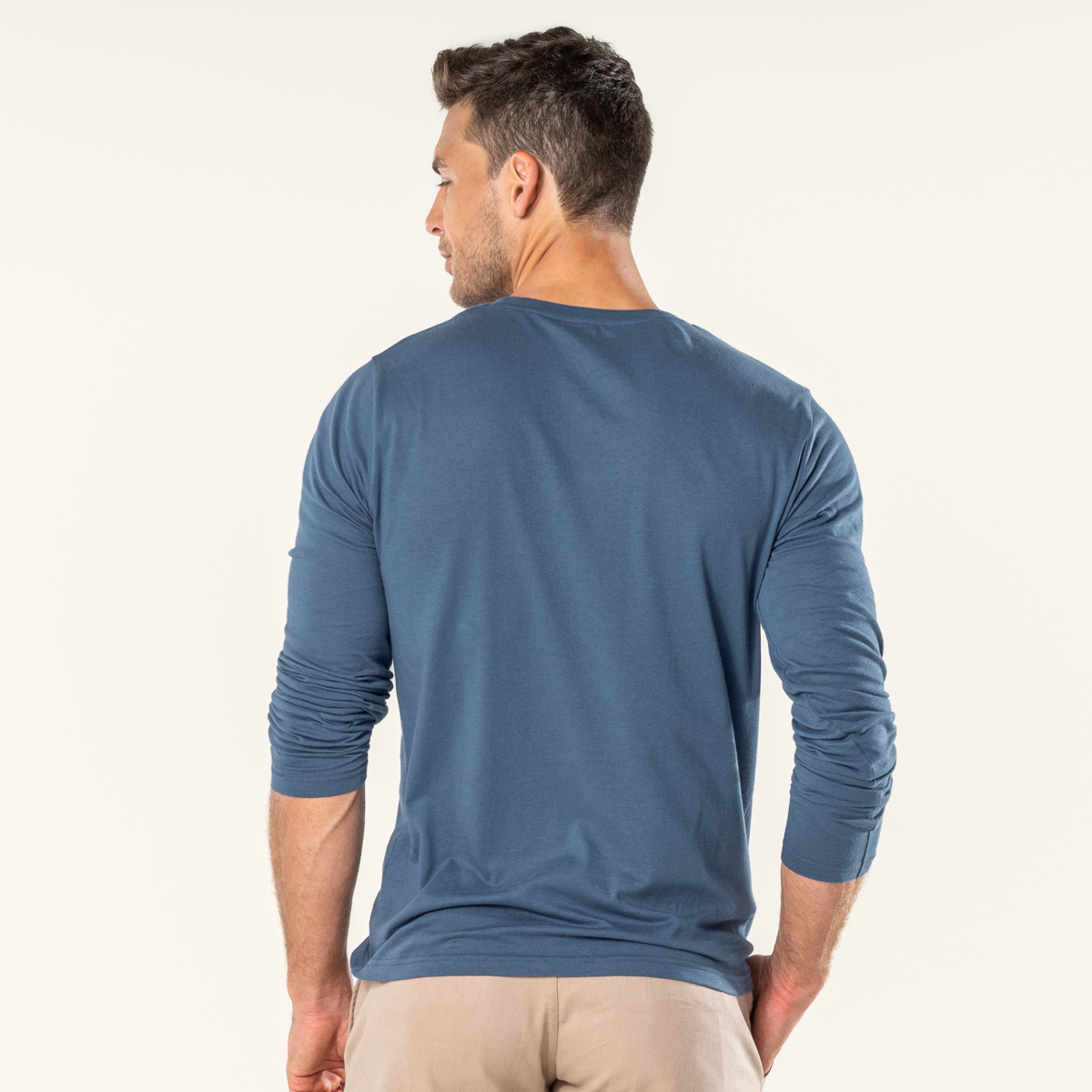 Blau Herren Langarm-Shirt