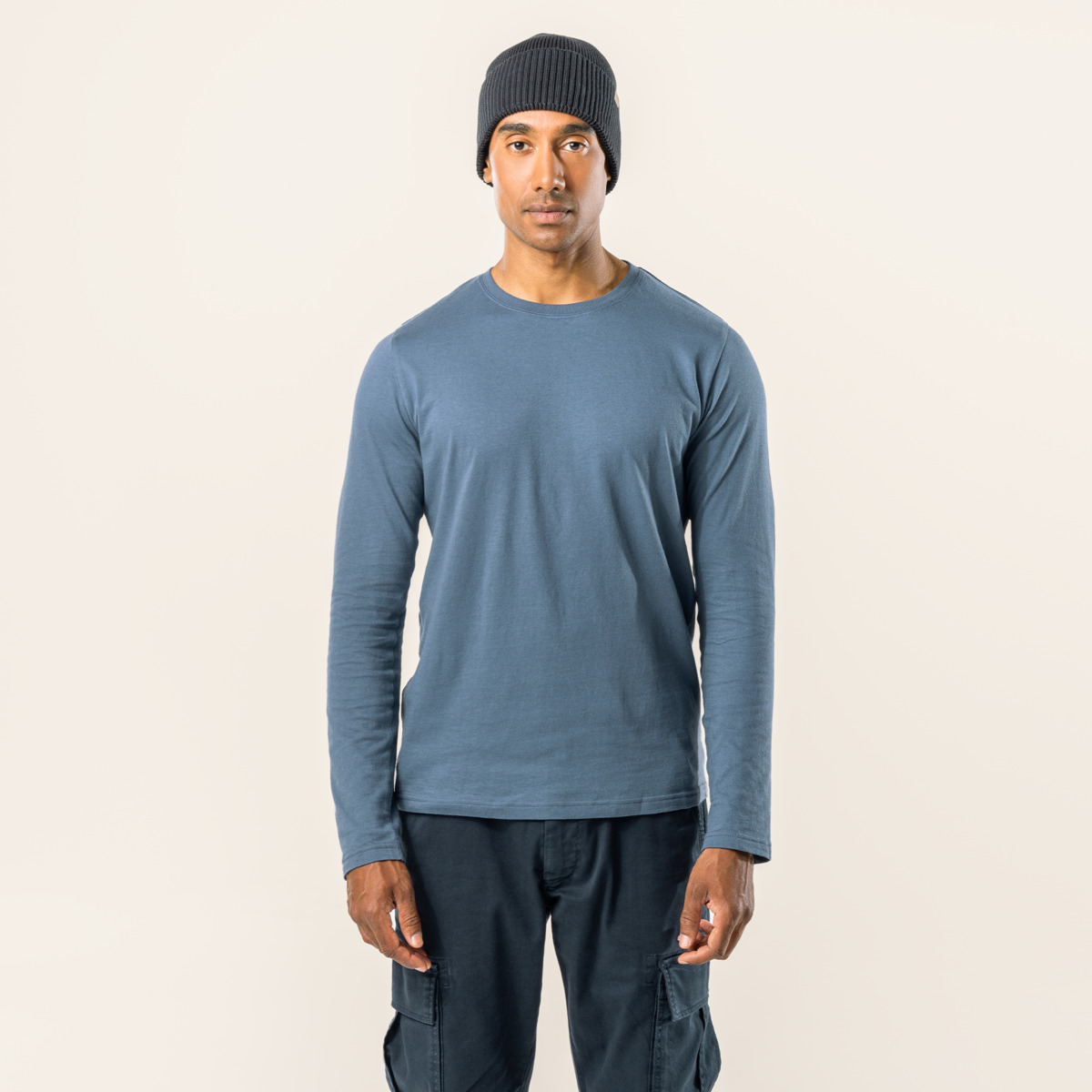 Blue Men Long-sleeved shirt