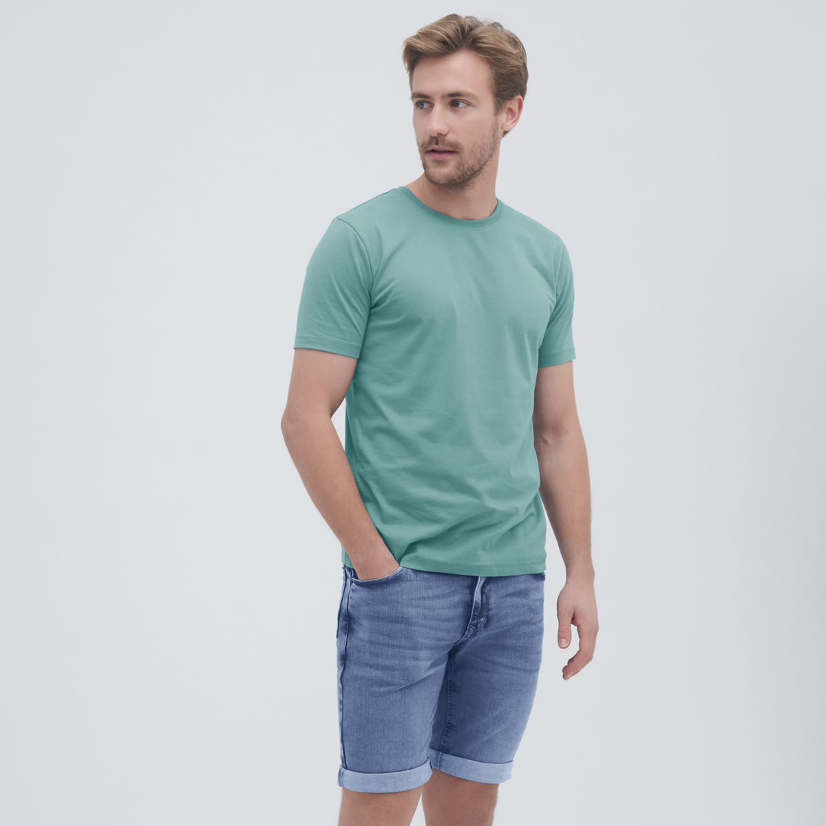Turquoise Hommes T-Shirt