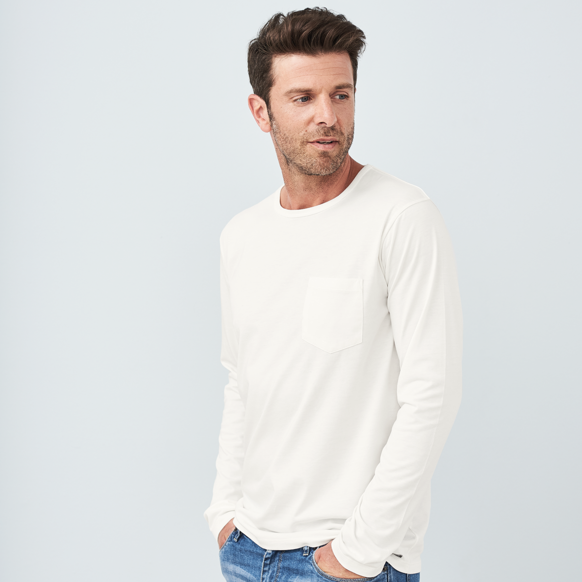 Pima cotton long-sleeved shirt JAMES