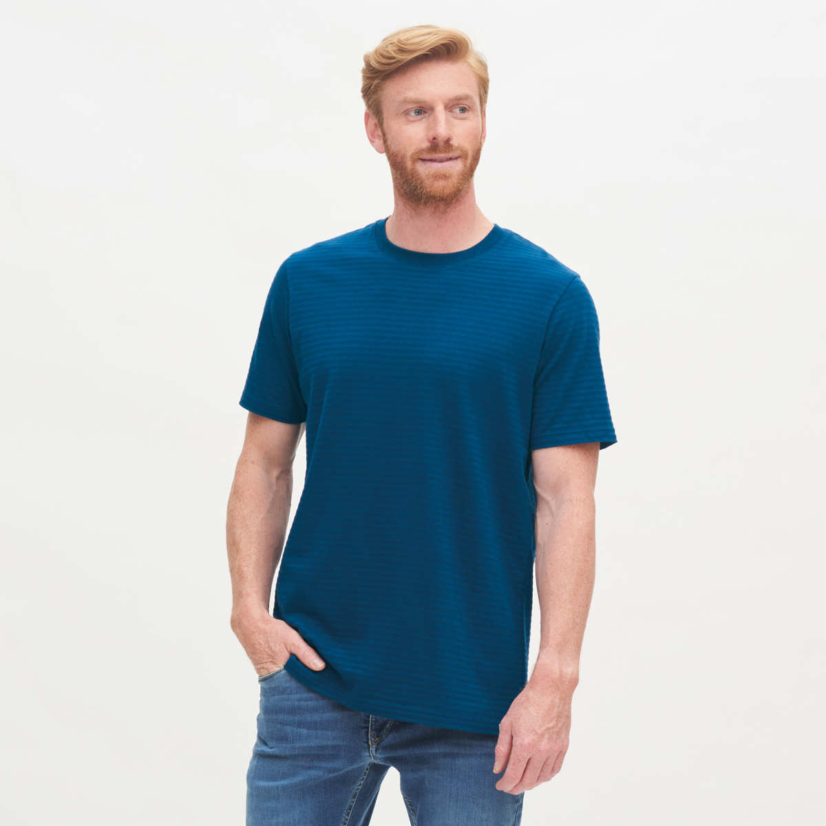 Bleu Hommes T-Shirt