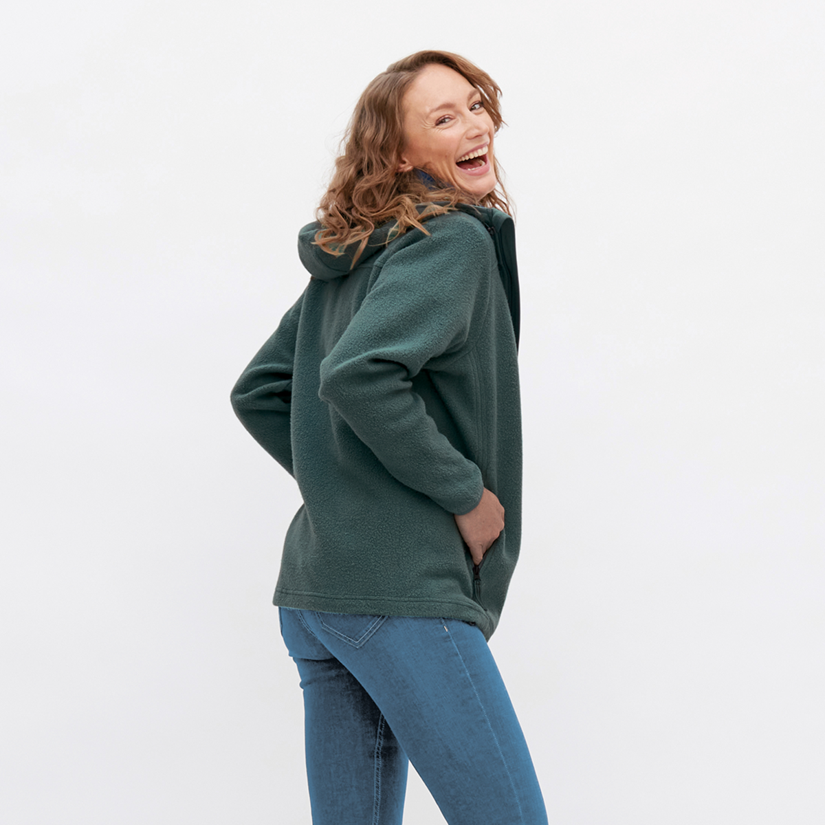 Green Women Fleece jacket