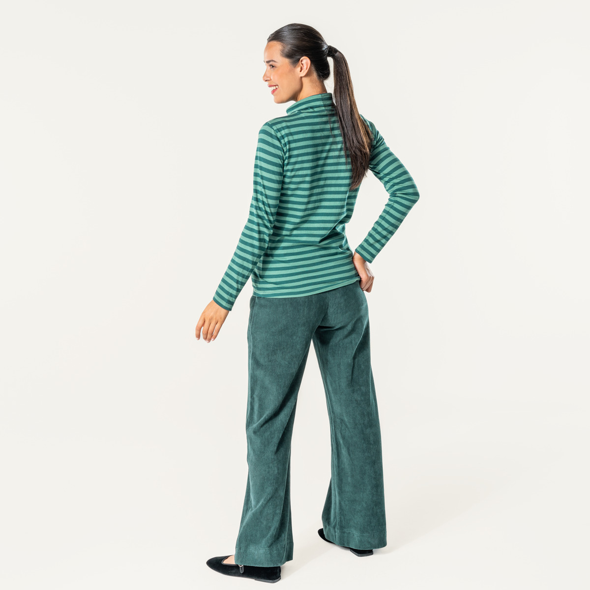 Green Women Turtleneck shirt