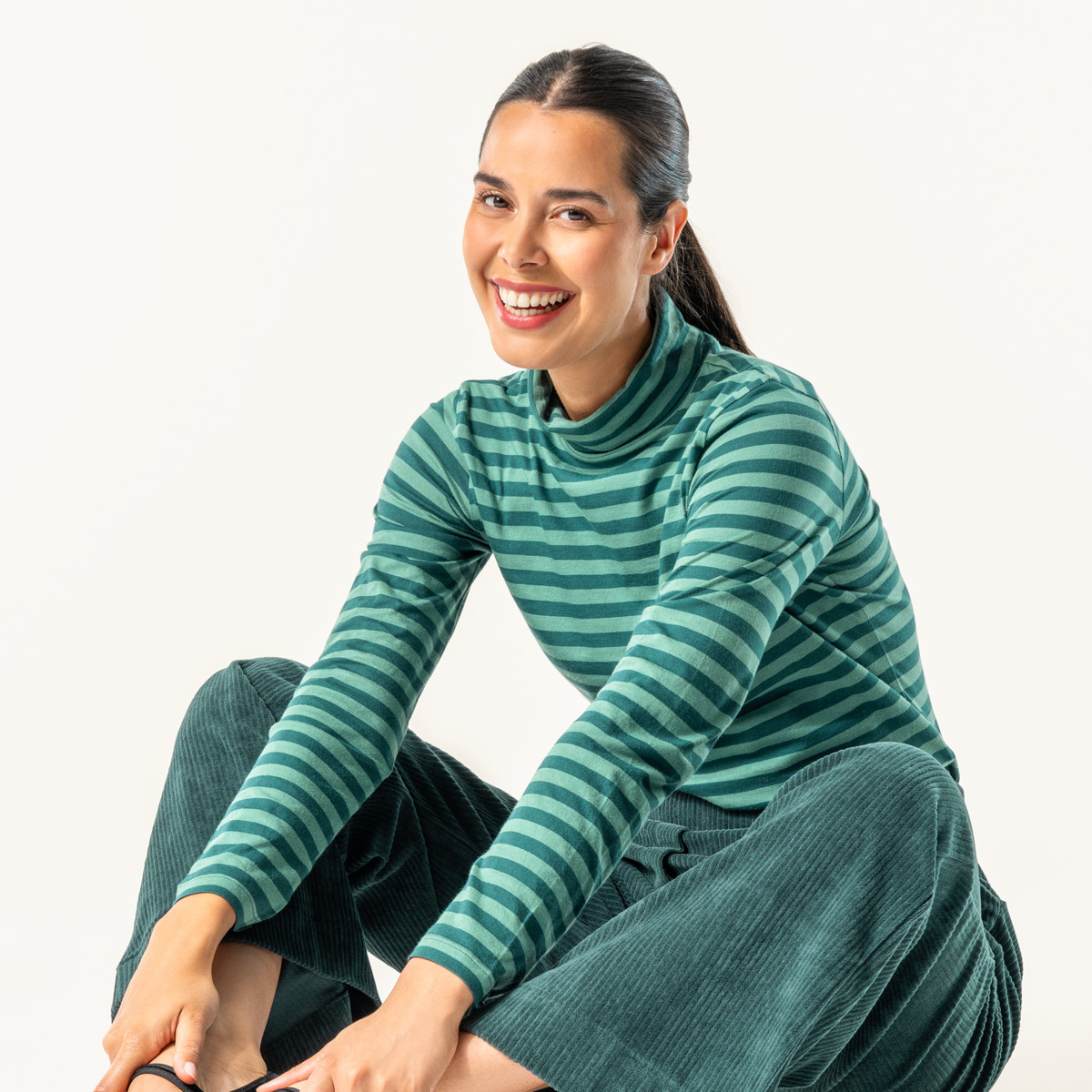 Green Women Turtleneck shirt