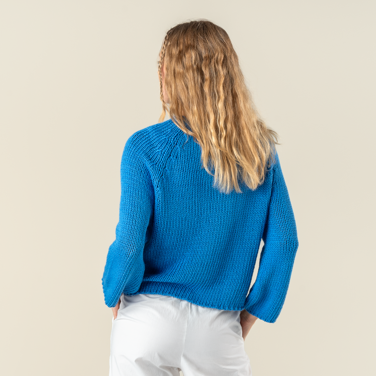 Blue Women Sweater, 3/4 sleeve