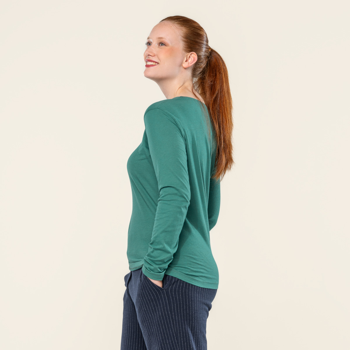 Green Women Long-sleeved shirt