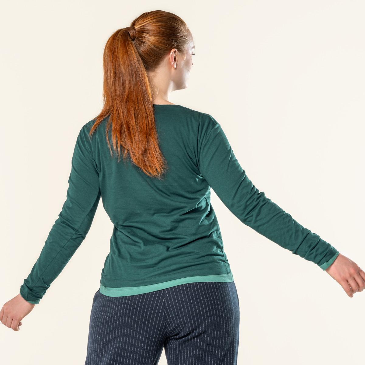 Green Women Long-sleeved shirt