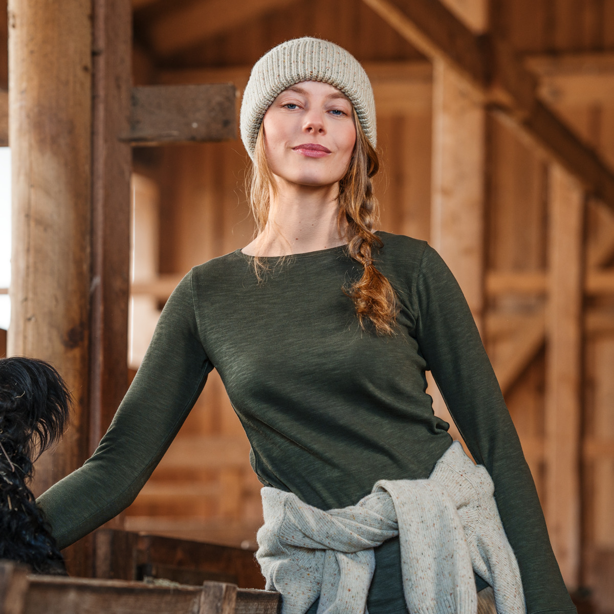 Grün Damen Langarm-Shirt