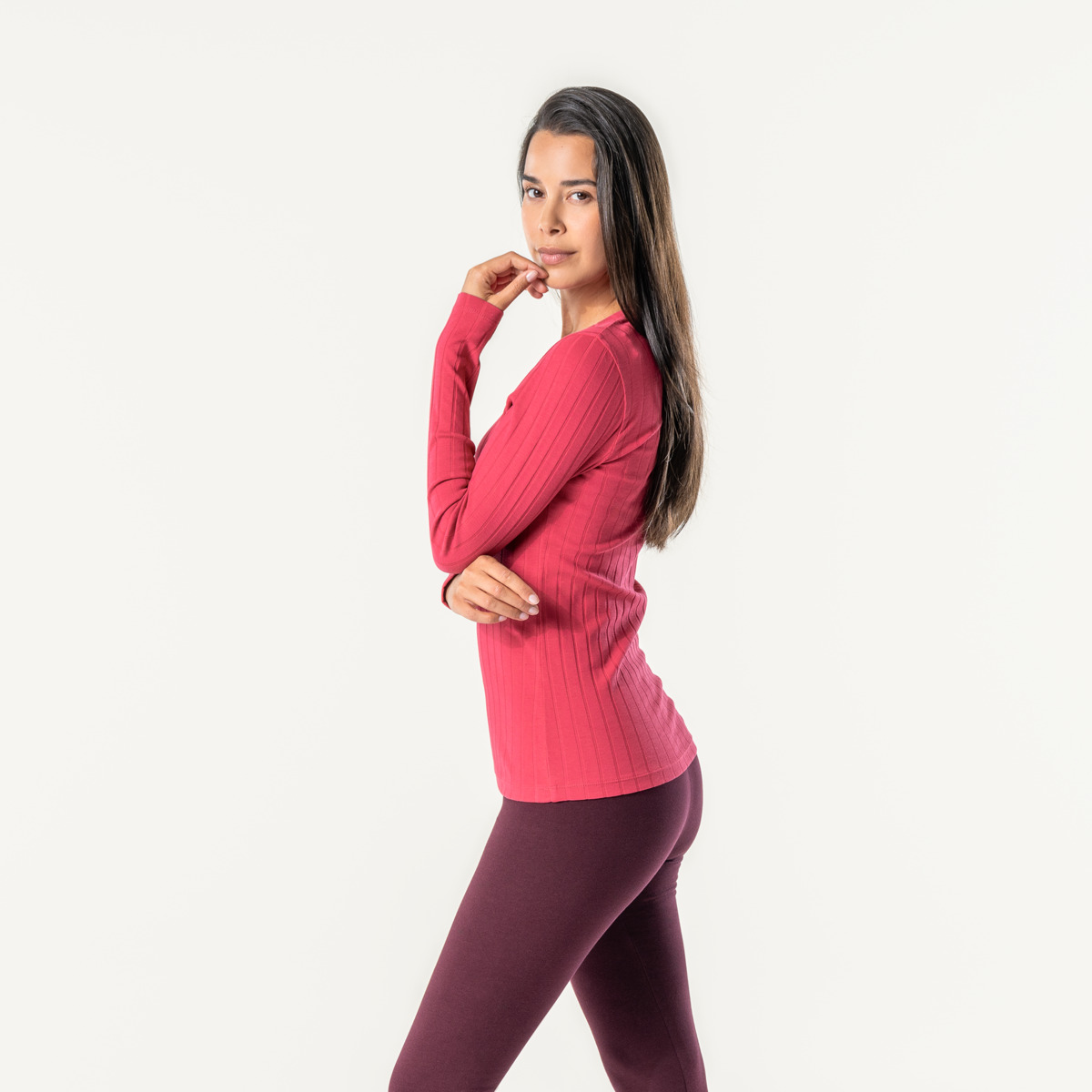 Rot Damen Langarm-Shirt