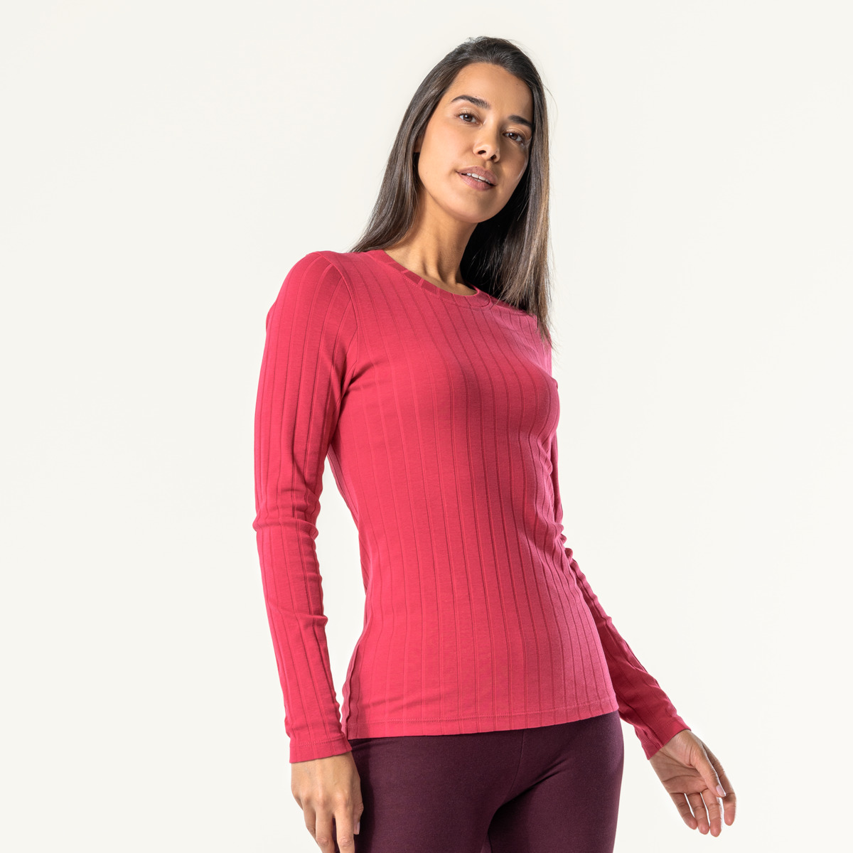 Rouge Femmes T-shirt manches longues